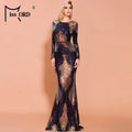 Missord 2022 Women Sexy O Neck Long Sleeve Backless Sequin Dresses Female Elegant Multi Autumn Winter Maxi