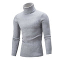 Casual Men Winter Solid Color Turtle Neck Long Sleeve