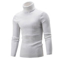 Casual Men Winter Solid Color Turtle Neck Long Sleeve