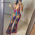 African Flare Pants Suits Sexy Club Outfits