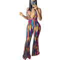 African Flare Pants Suits Sexy Club Outfits